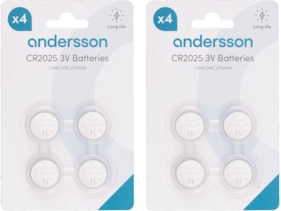 Andersson CR2025 knappcellsbatterier 2x4-pack