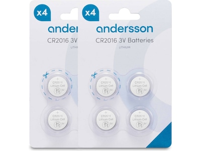 Andersson CR2016 litiumbatteri, 2x4-pack