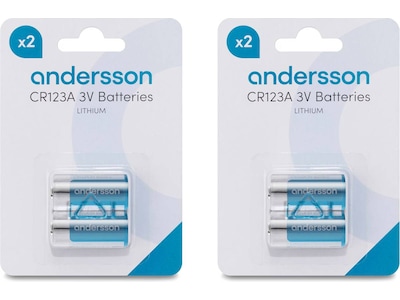 Andersson CR123A litiumbatteri 2x2-pack