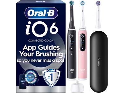 Oral-B iO6 elektrisk tandborste (svart och rosa)