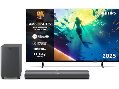 Philips 65" 4K LED Smart Ambilight TV PUS8000/12 (2025) + Soundbar