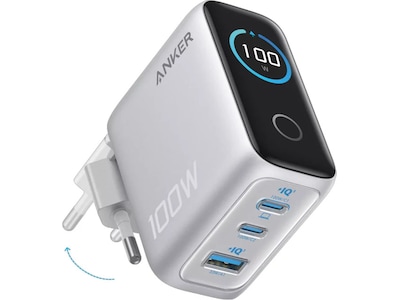 Anker 100W 3 portar väggladdar (silver)