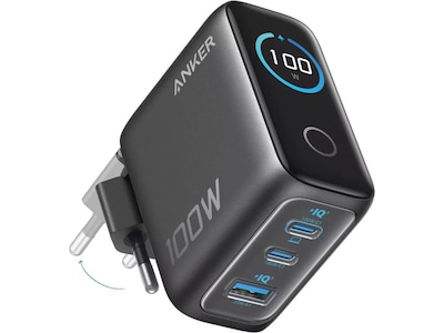 Anker 100W 3 portar väggladdar (svart)