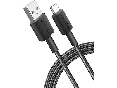 Anker 322 PowerLine USB-A till USB-C snabbladdning 1,8m kabel (svart)