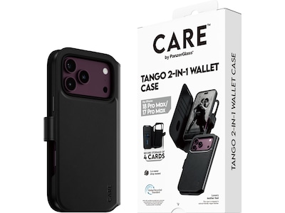 PanzerGlass CARE iPhone 17 Pro Max/18 Pro Max Tango 2-i-1 Plånboksfodral (svart)