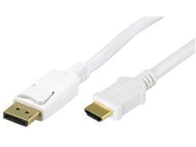 DisplayPort till HDMI kabel 2m (vit)