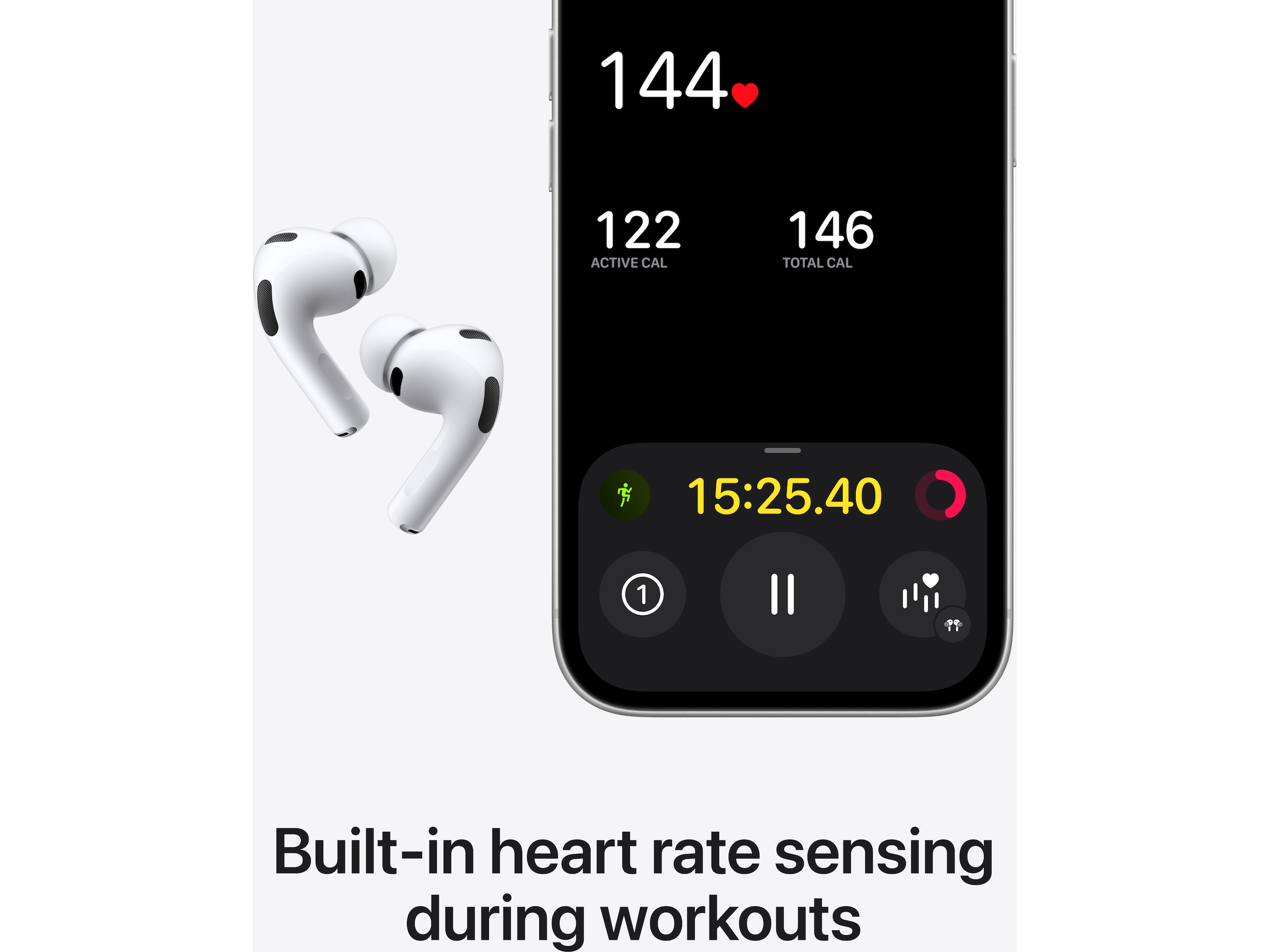 Apple AirPods Pro 3 trådlösa hörlurar, in-ear (vit) In-ear hörlurar