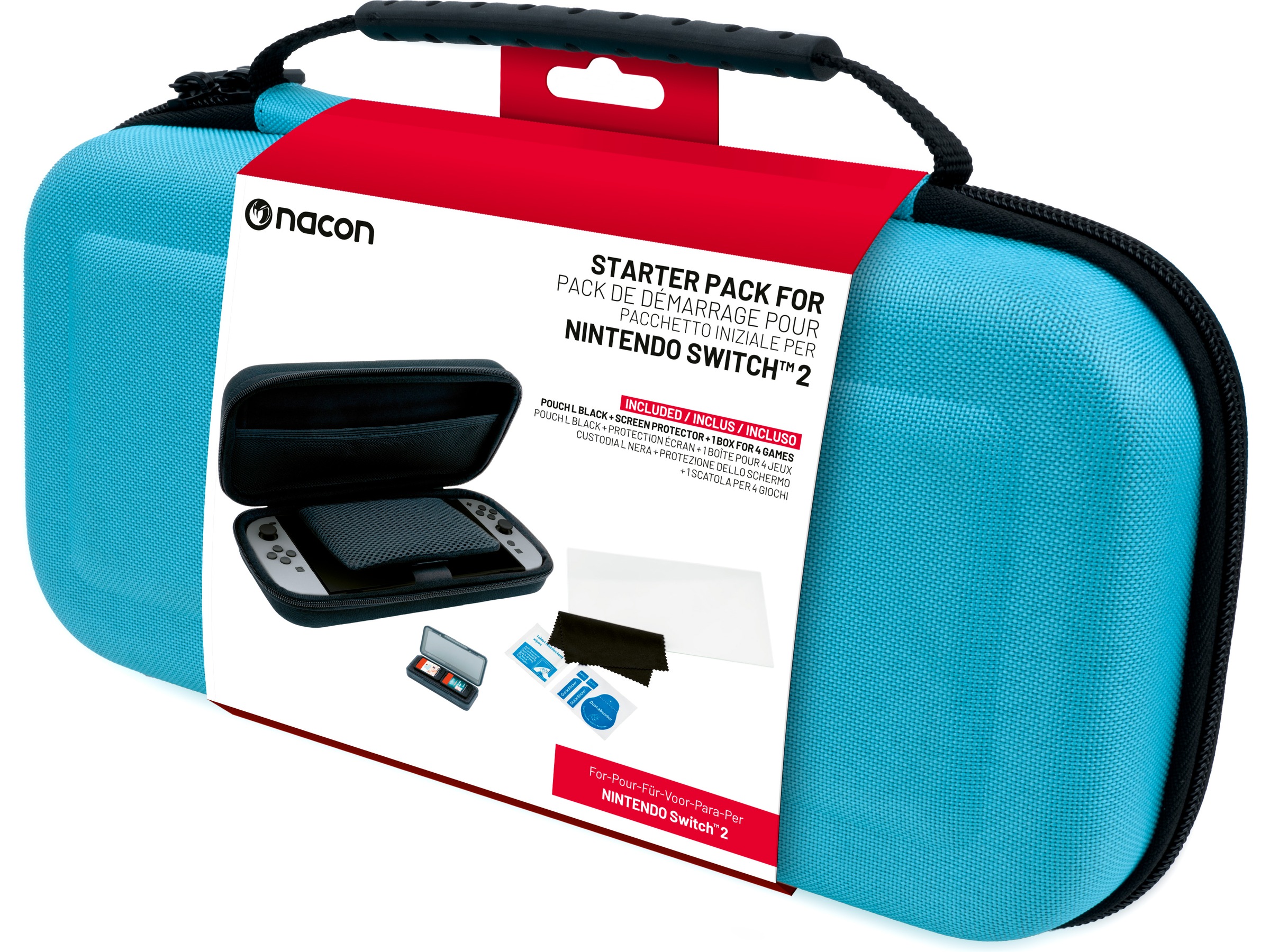 Nacon Rigid Pouch L pack for Nintendo Switch 2 (blå) Tillbehör till spelkonsoler
