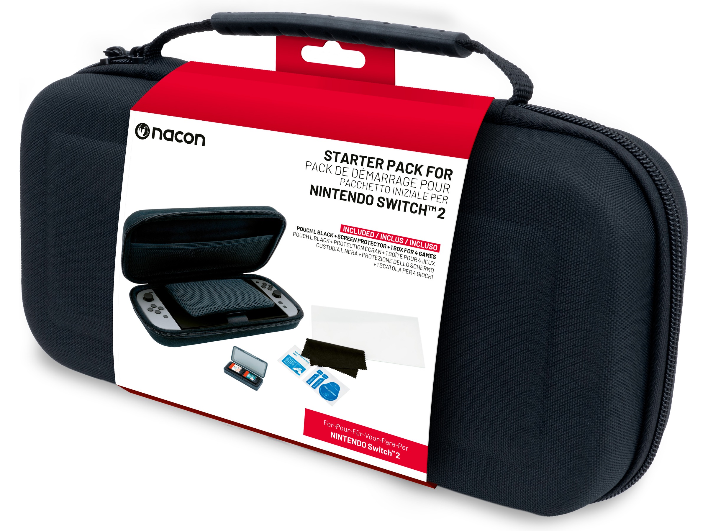 Nacon Rigid Pouch L pack for Nintendo Switch 2 (svart) Tillbehör till spelkonsoler