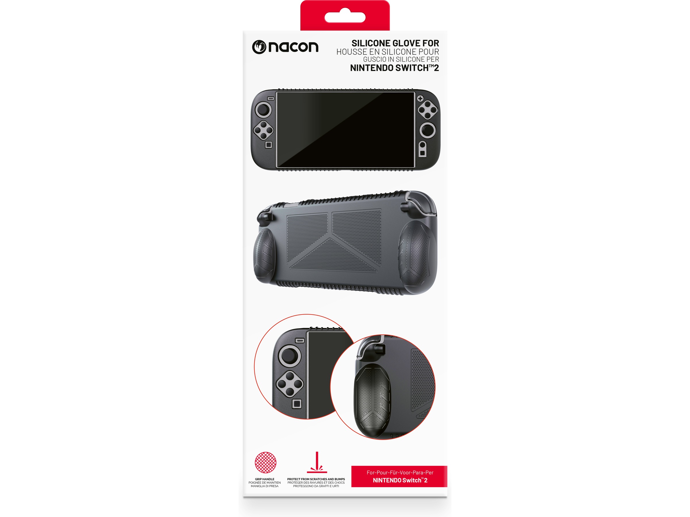 Nacon Silicone Glove for Nintendo Switch 2 (svart) Tillbehör till spelkonsoler
