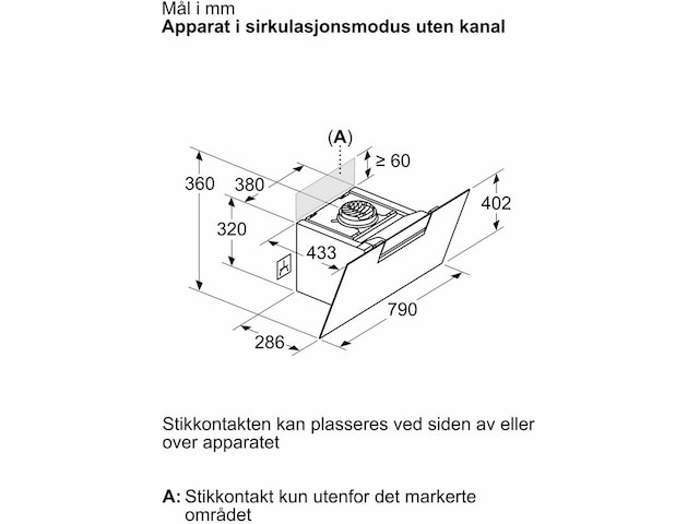 Siemens iQ300 LC87KFN60 Ventilator (svart) Väggmonterad köksfläkt