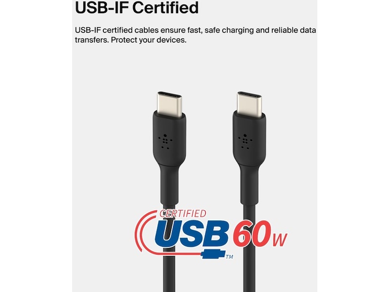 Belkin USB-C kabel 1m (svart) USB-kablar