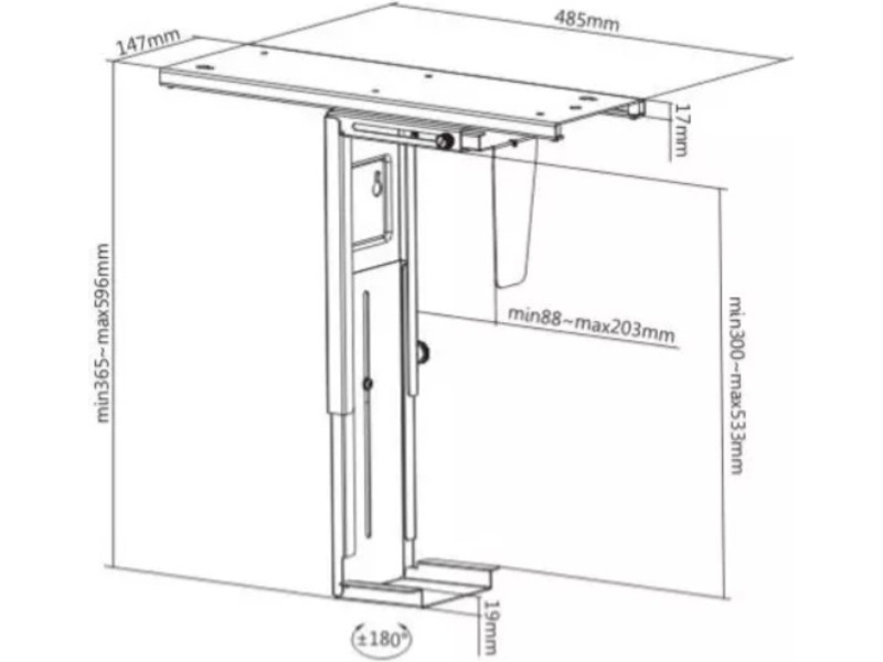 Kenson PC upphängning Solid (svart) Övriga tillbehör för kontorsmöbler