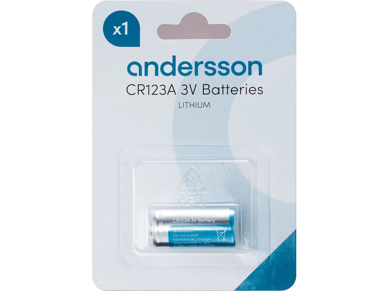 Andersson CR123A 3V litiumbatteri Batterier för allmänt bruk