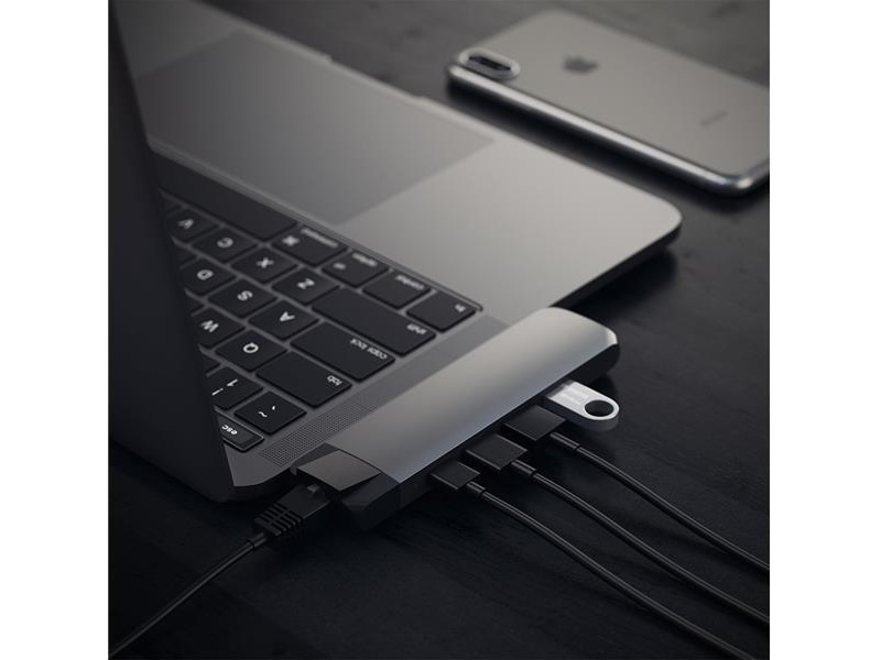 Satechi PRO Hub 4K Docking (rymdgrå) Dockningsstation och USB-hub