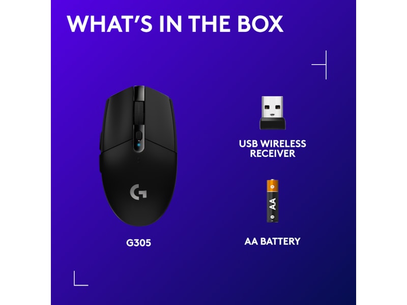 Logitech G305 Lightspeed Trådlös Gamingmus (svart) Gamingmus