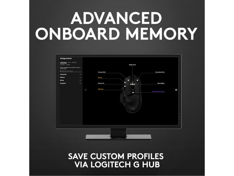 Logitech G502 HERO Gamingmus (svart) Gamingmus