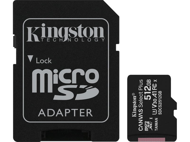 Kingston Canvas Select Plus microSD 512GB Minneskort