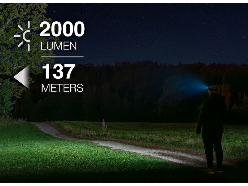 iiglo Pannlampa 2 000 lumen, 18650 batteri Pannlampor & ficklampor