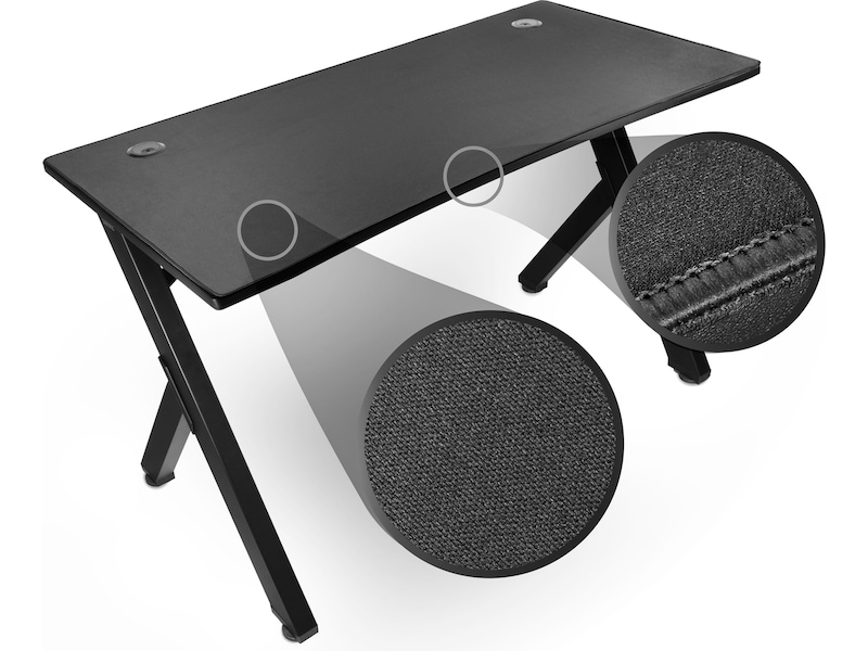 Svive Cygnus Gaming Desk matt svart med svarta sömmar Gamingdesk