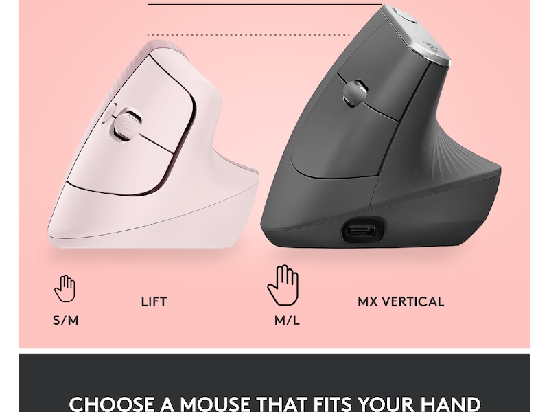 Logitech Lift Vertikal mus (dark rose) Mus