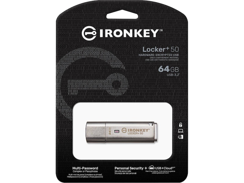 Kingston IronKey Locker+ 50 64GB USB-minnen