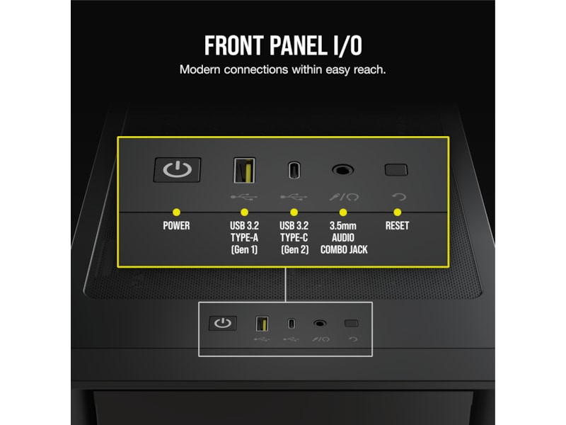 Corsair iCUE 4000D RGB Airflow Mid-Tower (svart) Midi tower