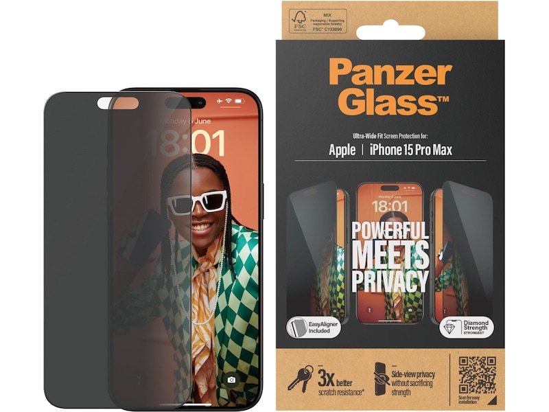 Panzerglass iPhone 15 Pro Max Privacy Skärmskydd Skärmskydd mobiltelefon