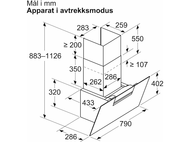 Siemens iQ300 LC87KFN60 Ventilator (svart) Väggmonterad köksfläkt