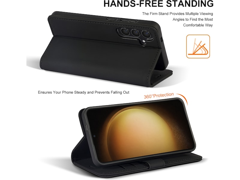 iiglo Galaxy S24+ Plånboksfodral (svart) Mobilskal