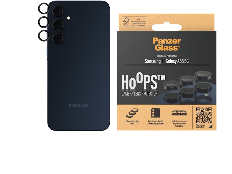 PanzerGlass Galaxy A55 5G Hoops Linsskydd (svart) Skärmskydd mobiltelefon