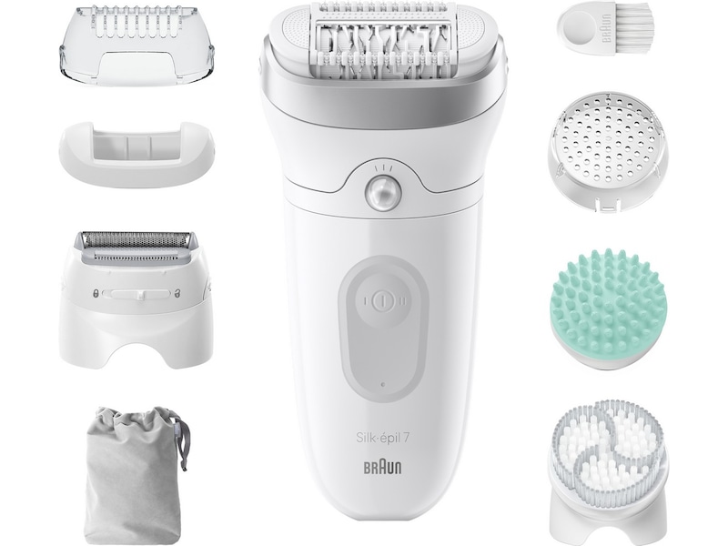 Braun Silk-épil 7 SkinSpa SE7-081 Epilator (vit/silver) Epilator & IPL-hårborttagning