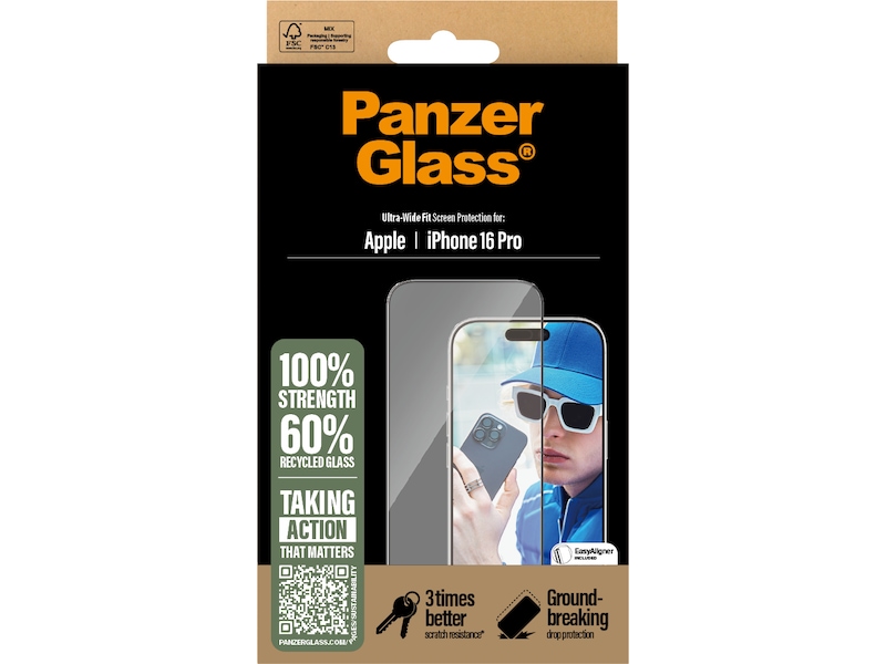 PanzerGlass iPhone 16 Pro skärmskydd Skärmskydd mobiltelefon