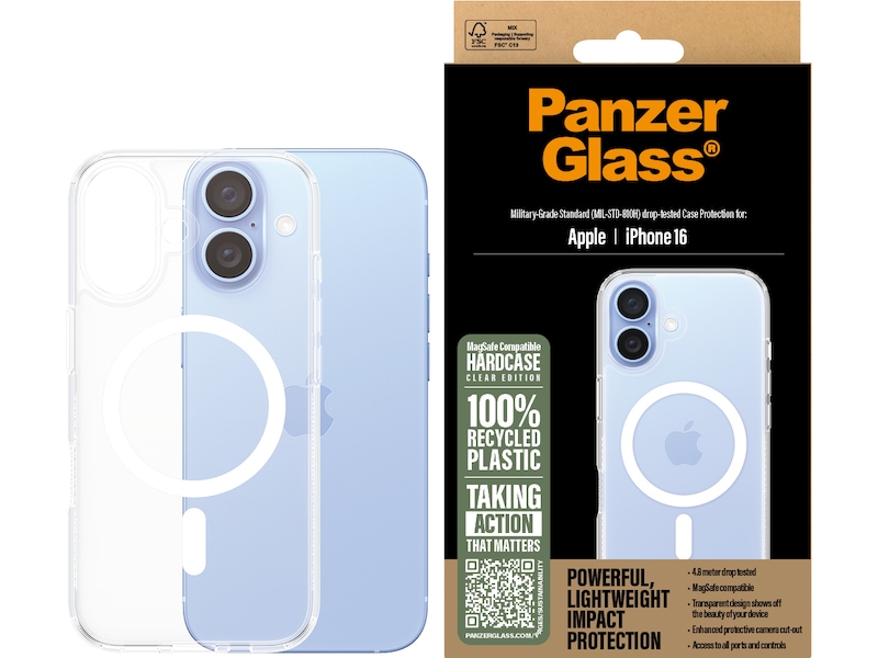 PanzerGlass iPhone 16 HardCase skal (transparent) Mobilskal