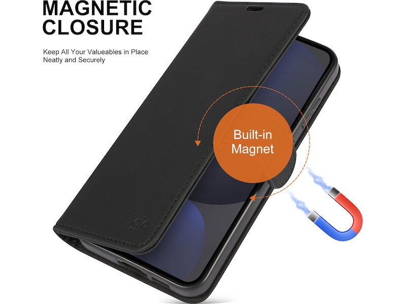 iiglo Galaxy S24 FE Plånboksfodral (svart) Mobilskal