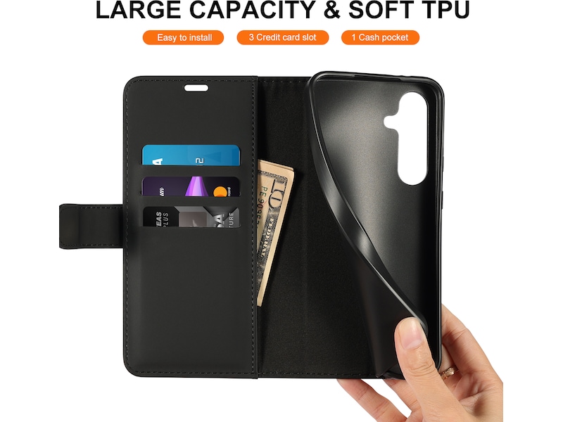 iiglo Galaxy S24 FE Plånboksfodral (svart) Mobilskal