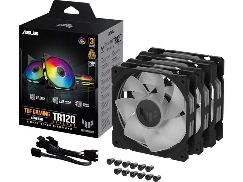 Asus TUF Gaming TR120 ARGB Reverse Fläkt 3pk (svart) Fläkt