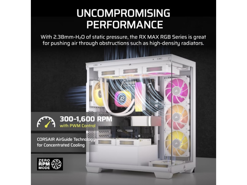 Corsair iCUE LINK RX140 RGB MAX Fläkt 2pk (vit) Fläkt