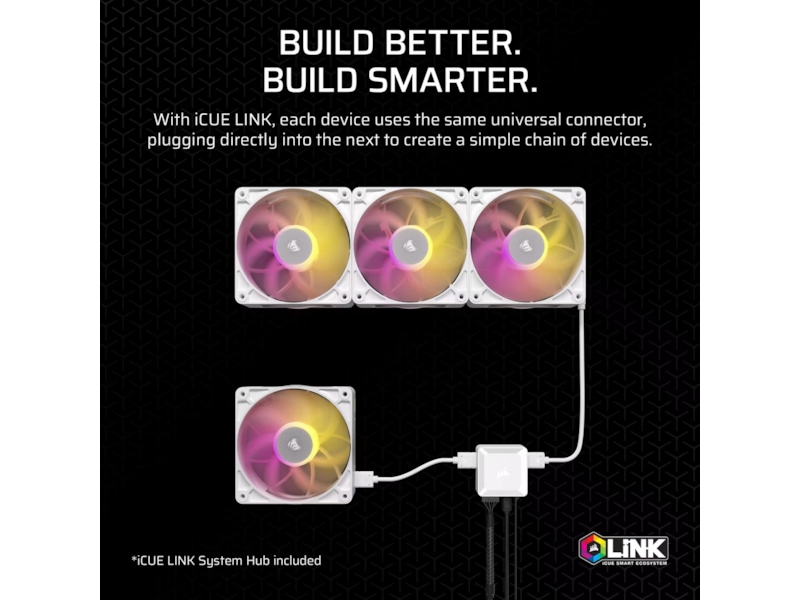 Corsair iCUE LINK RX140 RGB MAX Fläkt 2pk (vit) Fläkt