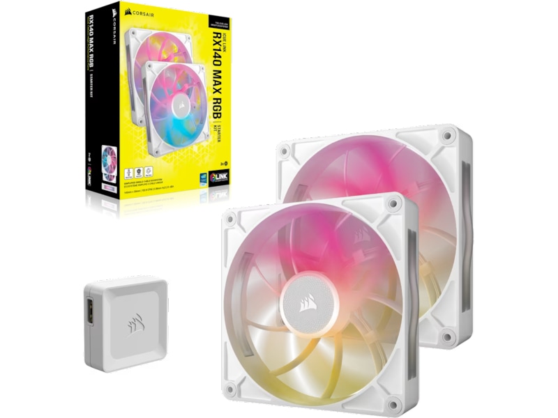 Corsair iCUE LINK RX140 RGB MAX Fläkt 2pk (vit) Fläkt