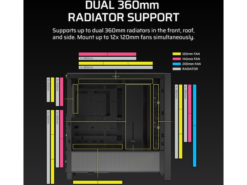 Corsair FRAME 4000D ARGB Mid-Tower (svart) Midi tower