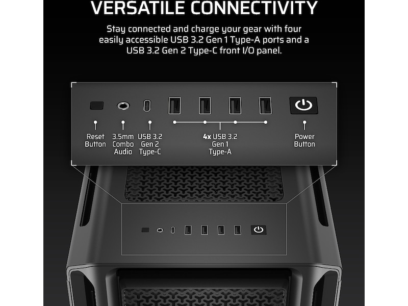 Corsair 5000T Tempered Glass Mid Tower (svart) Midi tower