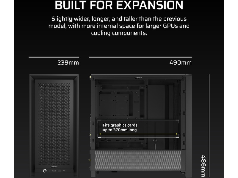 Corsair FRAME 4000D Mid-Tower (svart) Midi tower