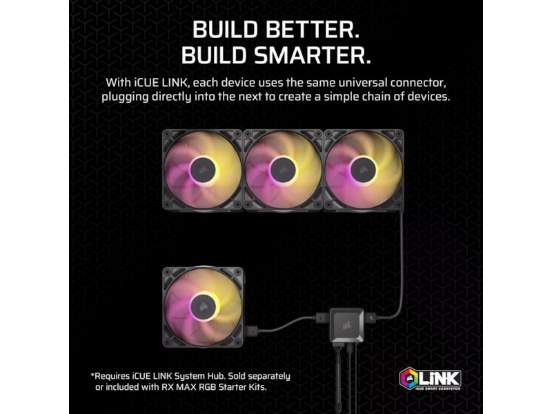 Corsair iCUE LINK RX140 RGB MAX Fläkt (svart) Fläkt