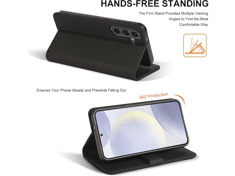 iiglo Galaxy S25+ Plånboksfodral (svart) Mobilskal