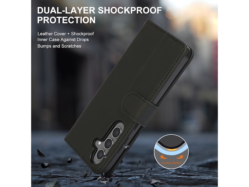 iiglo Galaxy S25+ Plånboksfodral (svart) Mobilskal