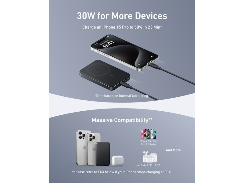 Anker MagGo Powerbank 10.000mAh (svart) Powerbank