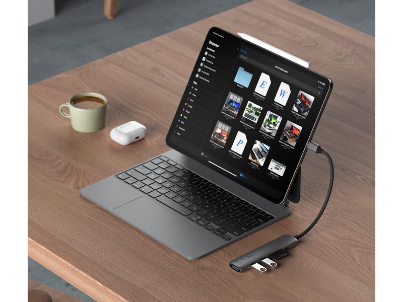 Satechi 6-i-1 Slim Multiport docking (rymdgrå) Dockningsstation och USB-hub