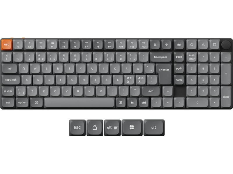 Keychron K17 MAX QMK/VIA Gateron Red trådlöst gamingtangentbord Gamingtangentbord