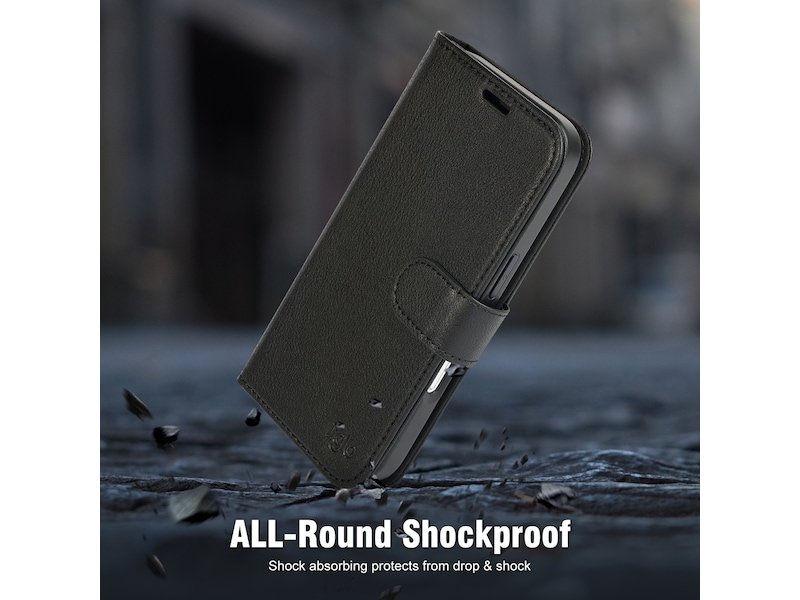 iiglo iPhone 16 2-i-1 Plånboksfodral (svart) Mobilskal